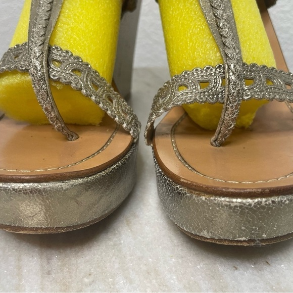 Sigerson Morrison heels gold sz 11 strappy made in Italy - Picture 2 of 12